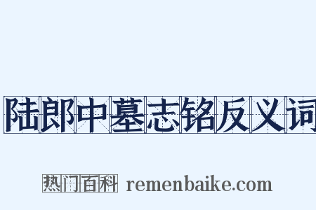 陆郎中墓志铭反义词是什么意思的图片